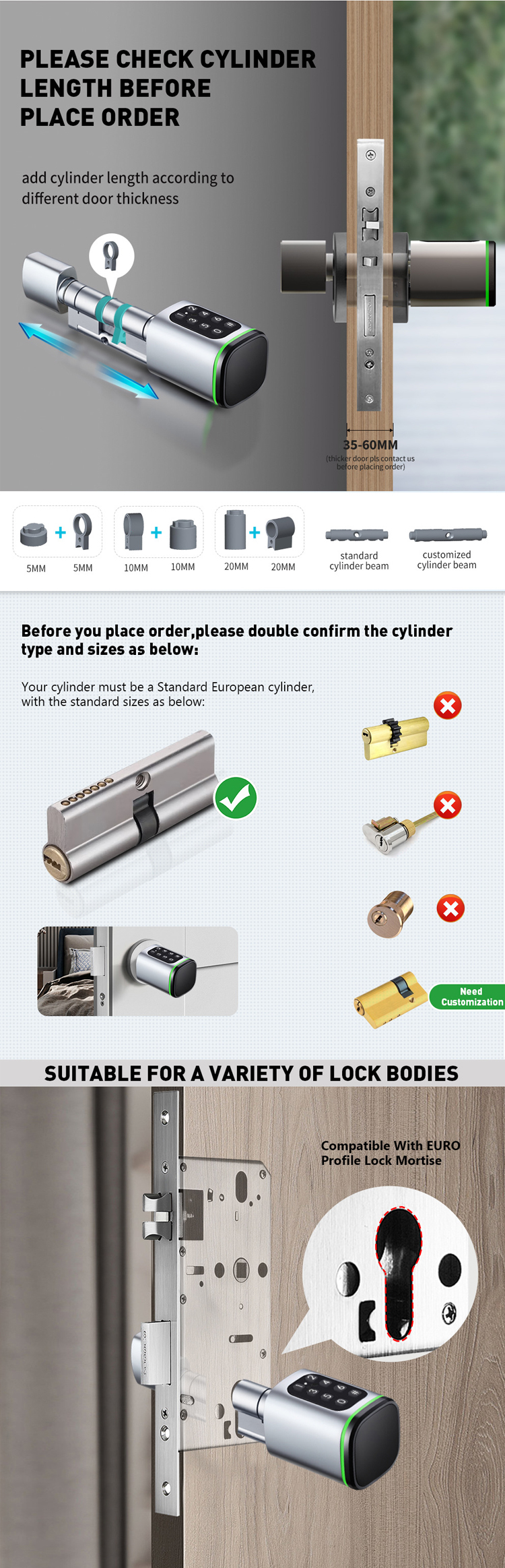 Cilindro serratura standard europeo TTlock    