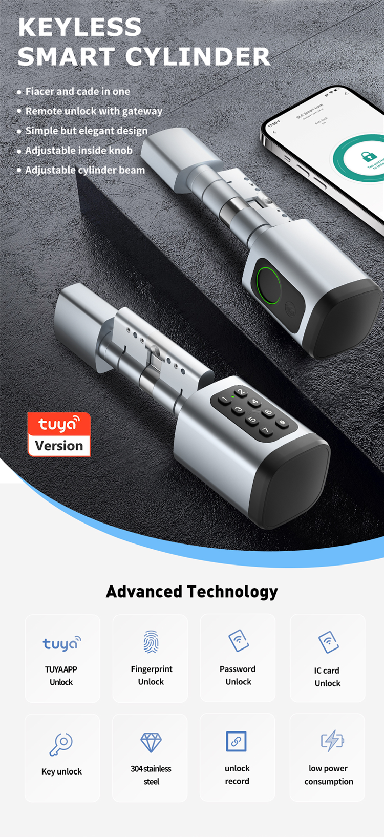 TTlock Smart door lock cylinder